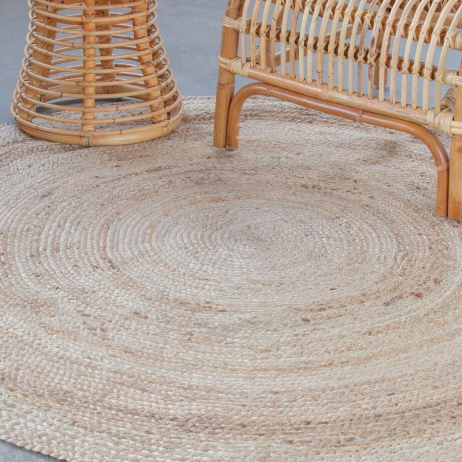 Vloerkleed Rond - Gevlochten - Ø80cm - Naturel afbeelding 1
