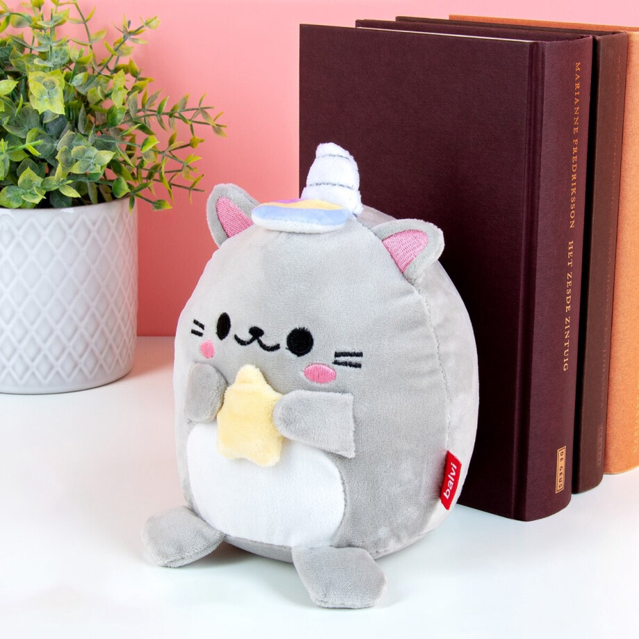 Balvi Kawaii Kat Boekensteun - Grijs/ster Balvi Kawaii Kat Boekensteun - Grijs/ster afbeelding 1