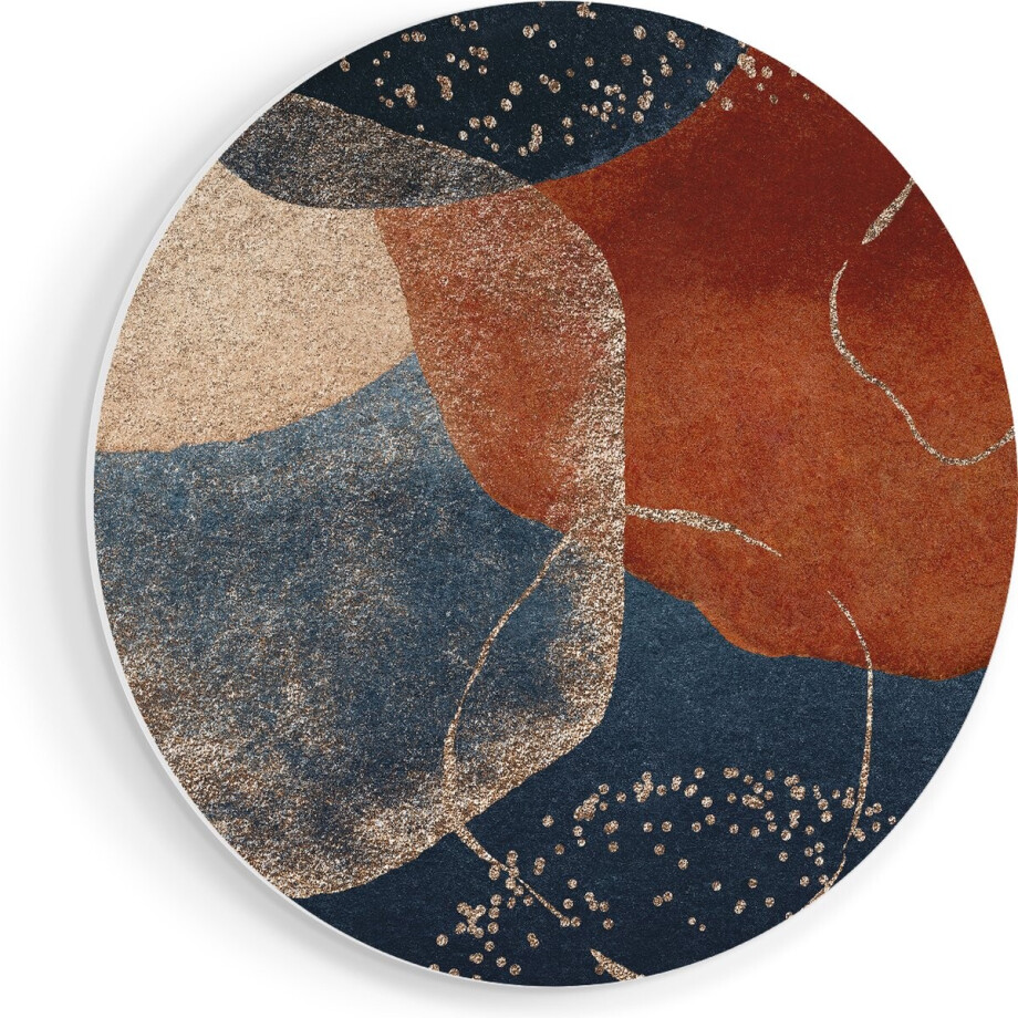 Artaza Forex Muurcirkel Abstracte Kunst van Cirkels - 70x70 cm - Wandcirkel - Rond Schilderij - Wanddecoratie Cirkel - Muurdecoratie afbeelding 1