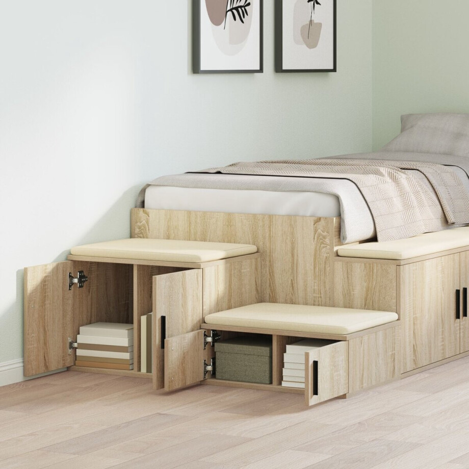 vidaXL - Opbergkast - 2 - st - Sonoma - Eik - 103 - x - 41 - x - 40 - cm - Bewerkt - hout afbeelding 1