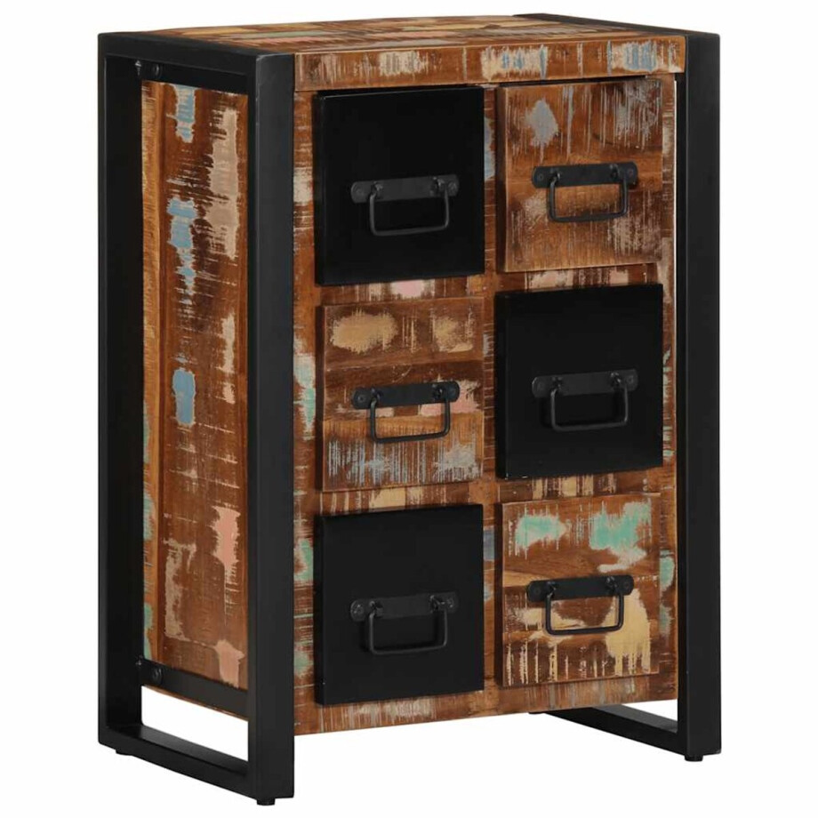 vidaXL - Dressoir - 50x35x70 - cm - massief - gerecycled - hout afbeelding 1
