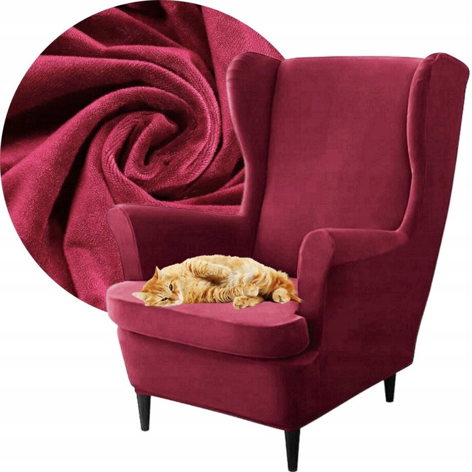 Elastische Stoelhoes Velours Premium Bordeaux - Bescherming & Stijl Elastische Stoelhoes Velours Premium Bordeaux - Bescherming & Stijl afbeelding 1