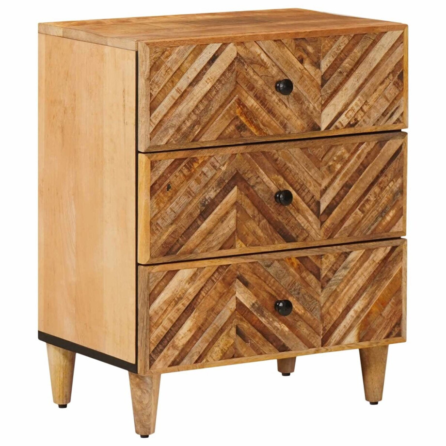 vidaXL - Nachtkastje - met - lade - Bruin - 50 - x - 33 - x - 60 - cm - Massief - Mango - Hout vidaXL - Nachtkastje - met - lade - Bruin - 50 - x - 33 - x - 60 - cm - Massief - Mango - Hout afbeelding 1