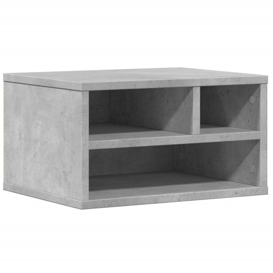 vidaXL Printerkastje - Printerkastjes - Bureau Organizer - Bureau Organiser - Printerkastje 40x32x22,5 cm bewerkt hout betongrijs afbeelding 1