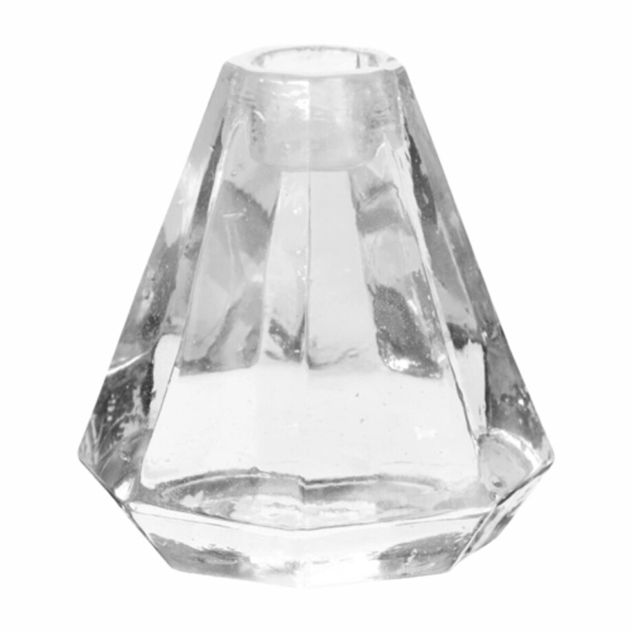Kandelaar VT Wonen Diamond Shape Glass Clear 9x8cm Kandelaar VT Wonen Diamond Shape Glass Clear 9x8cm afbeelding 1
