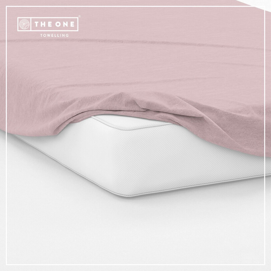 The One Bedding Hoeslaken - 100 x 220 cm - Eenpersoons - Katoen/Satijn - Lichtpaars afbeelding 1