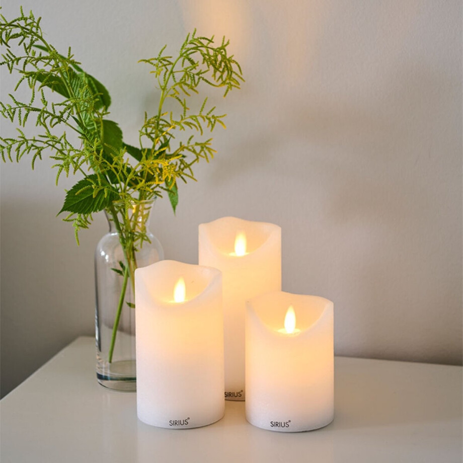 Sirius Sara Rechargeable heroplaadbare LED kaarsen - set van 3 verschillende - D 7.5 cm - H 10/12.5/15 cm afbeelding 1