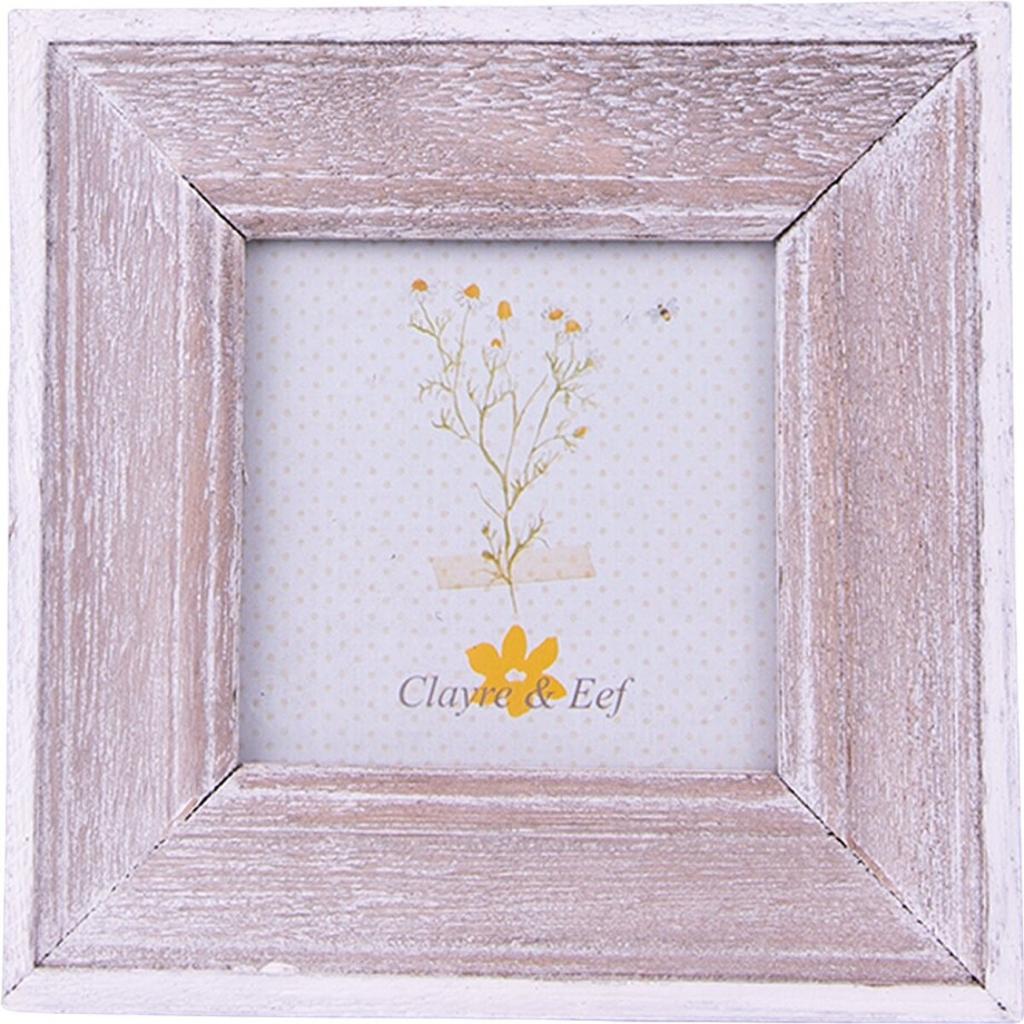 Clayre & Eef Fotolijst 7x7 cm Bruin Wit Hout Vierkant Fotokader Clayre & Eef Fotolijst 7x7 cm Bruin Wit Hout Vierkant Fotokader afbeelding 1