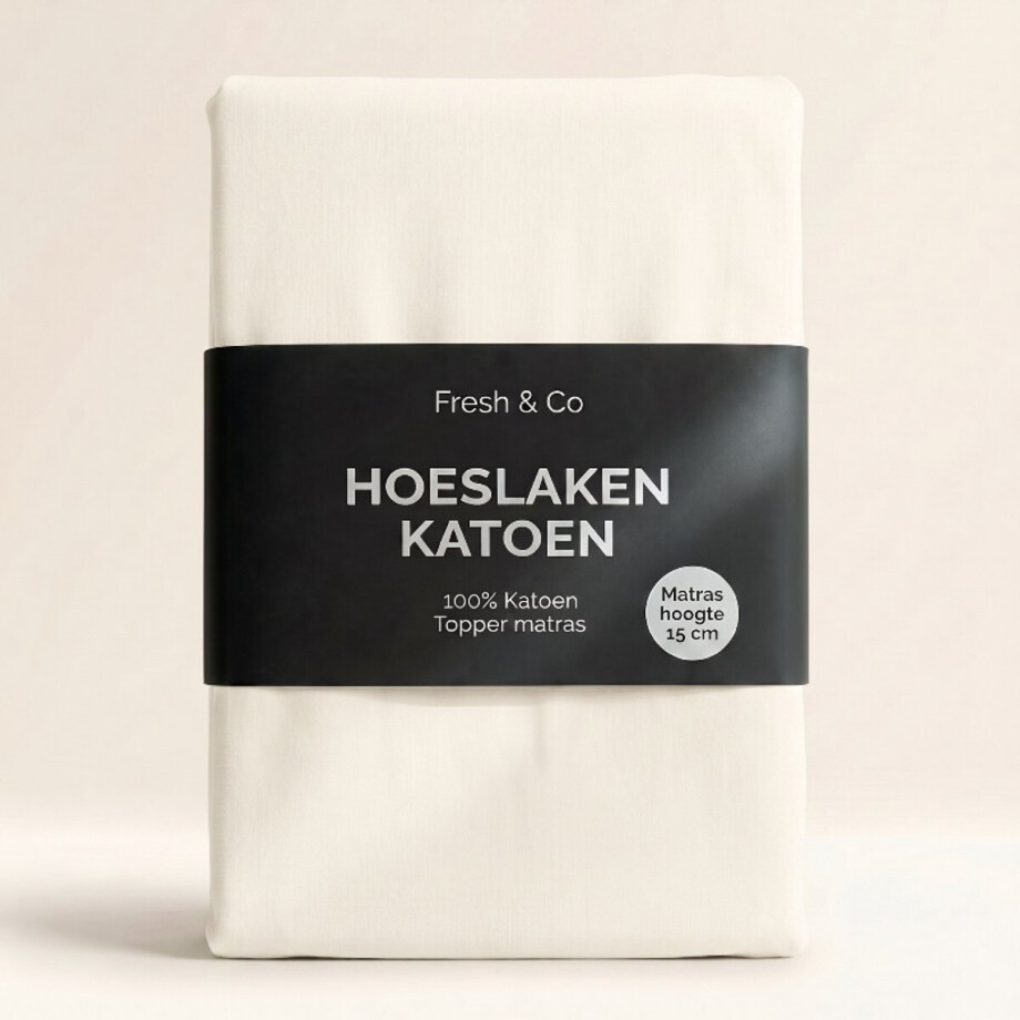 Verkoelend Topper Hoeslaken - Katoen - 160x200 cm - Katoen - Fresh & Co Verkoelend Topper Hoeslaken - Katoen - 160x200 cm - Katoen - Fresh & Co afbeelding 1