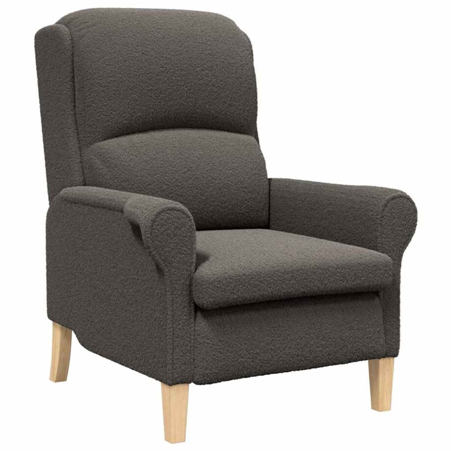 vidaXL - Fauteuil - Donkergrijs - 76 - x - 94 - x - 102 - cm - Zachte - Sherpa-stof afbeelding 1