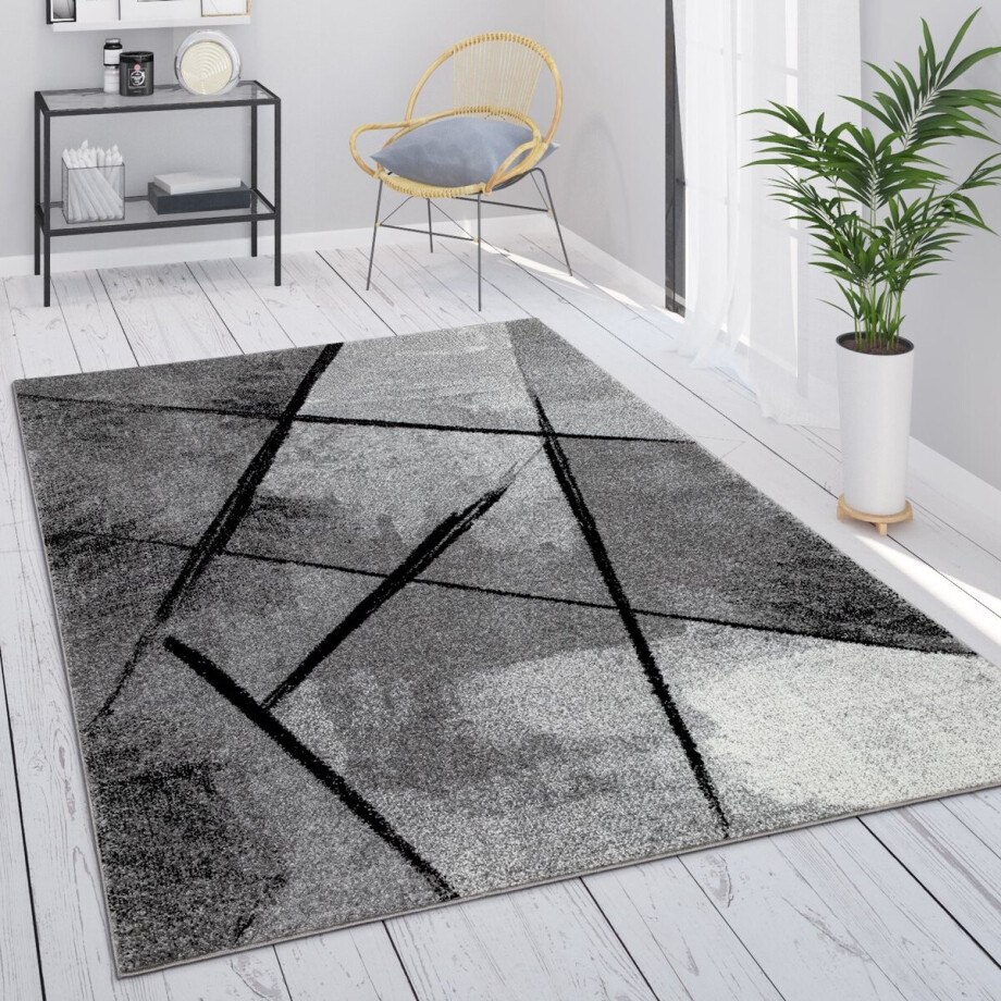 Paco Home Vloerkleed Grijs Woonkamer Vintage Laagpolig Geometrisch Abstract Patroon 60x100 cm Paco Home Vloerkleed Grijs Woonkamer Vintage Laagpolig Geometrisch Abstract Patroon 60x100 cm afbeelding 1