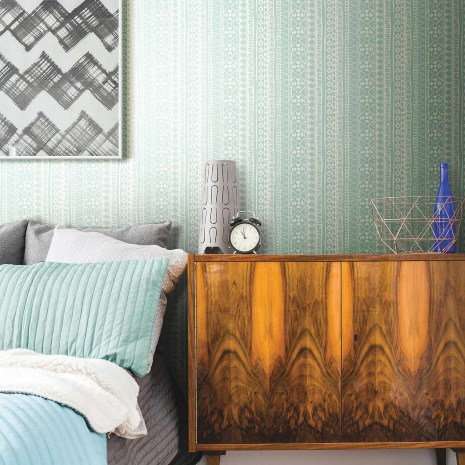 Zelfklevend behang Tribal - RoomMates - Muurstickers - Groen - Vinyl Zelfklevend behang Tribal - RoomMates - Muurstickers - Groen - Vinyl afbeelding 1