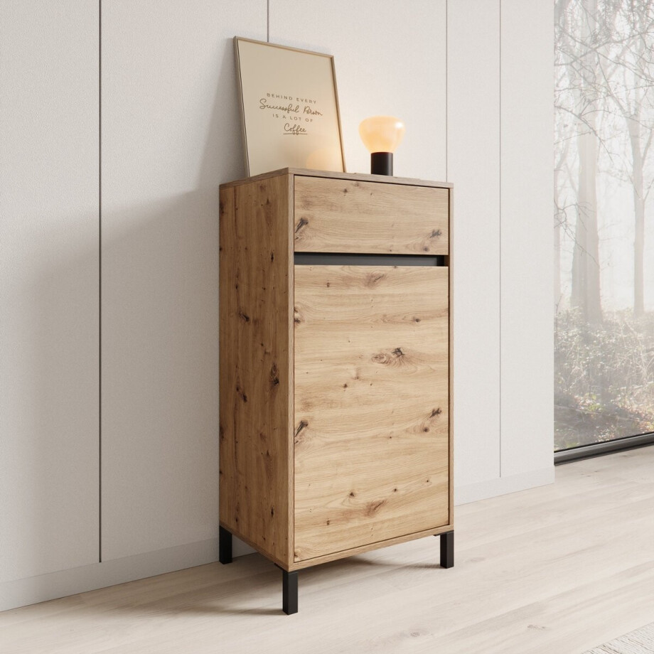 Meubella - Alessa - Schoenenkast - Eiken - 55x40x110 cm afbeelding 1