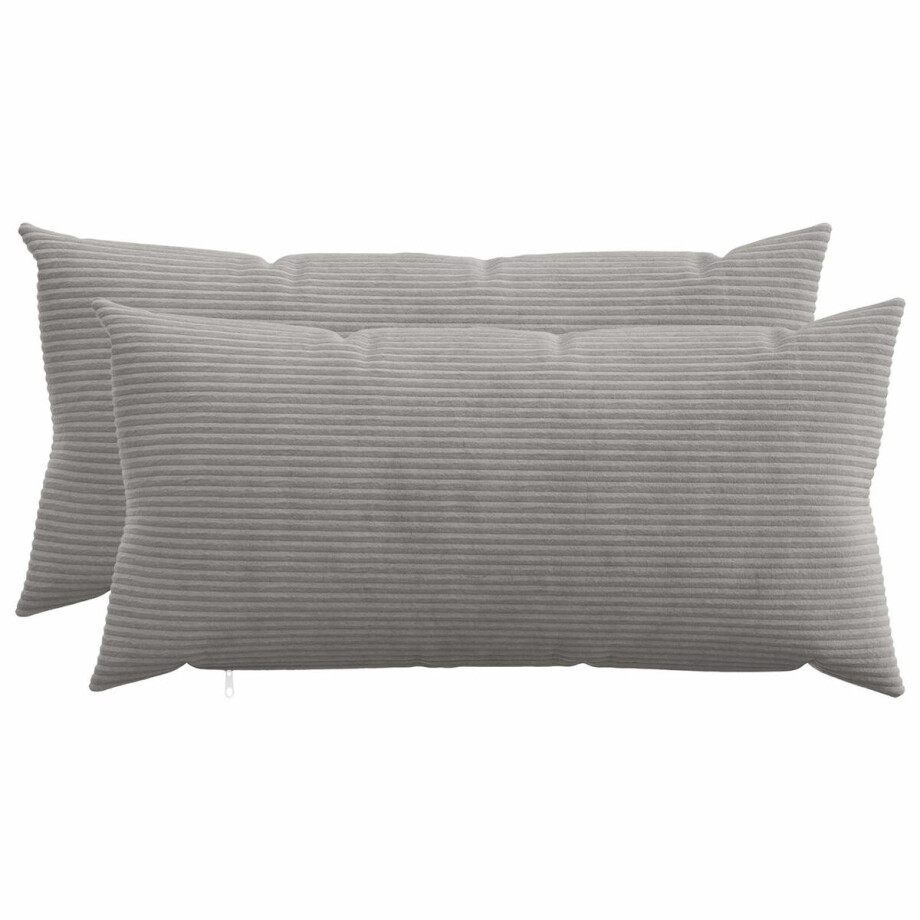 vidaXL - Kussensloop - 2 - st - HEERLEN - Lichtgrijs - 40 - x - 70 - cm - corduroy vidaXL - Kussensloop - 2 - st - HEERLEN - Lichtgrijs - 40 - x - 70 - cm - corduroy afbeelding 1