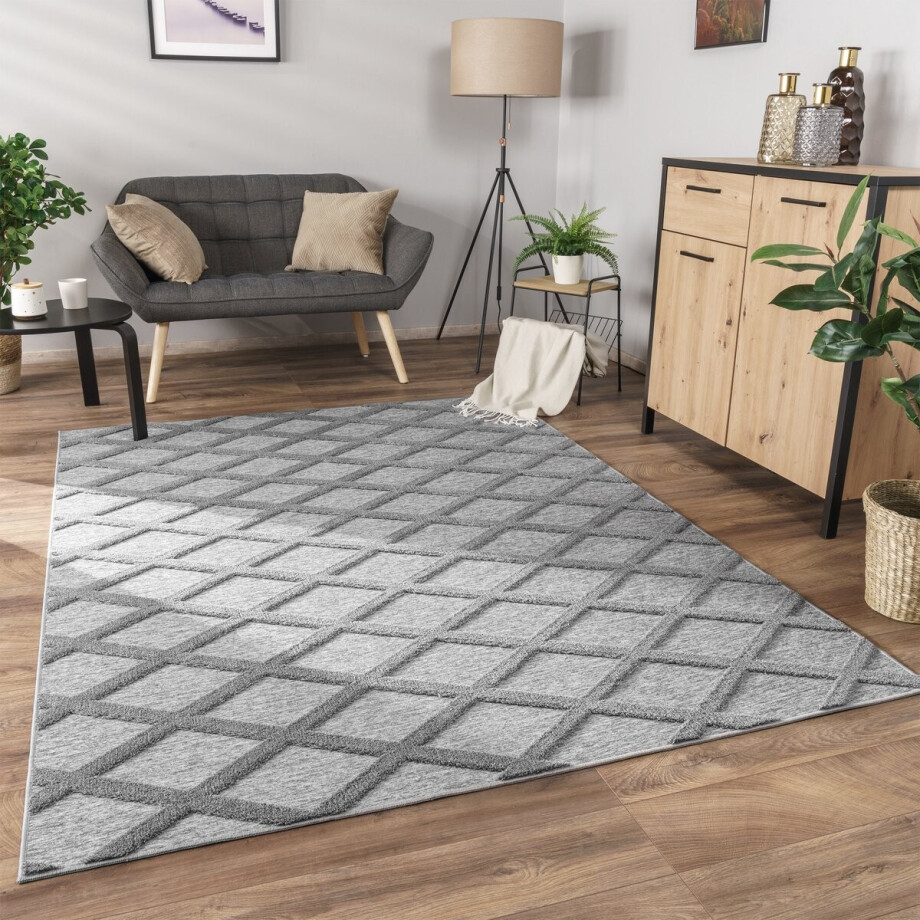 Paco Home Vloerkleed Woonkamer Laagpolig Boho Patroon Scandinavisch 3D Modern 230x340 cm afbeelding 1