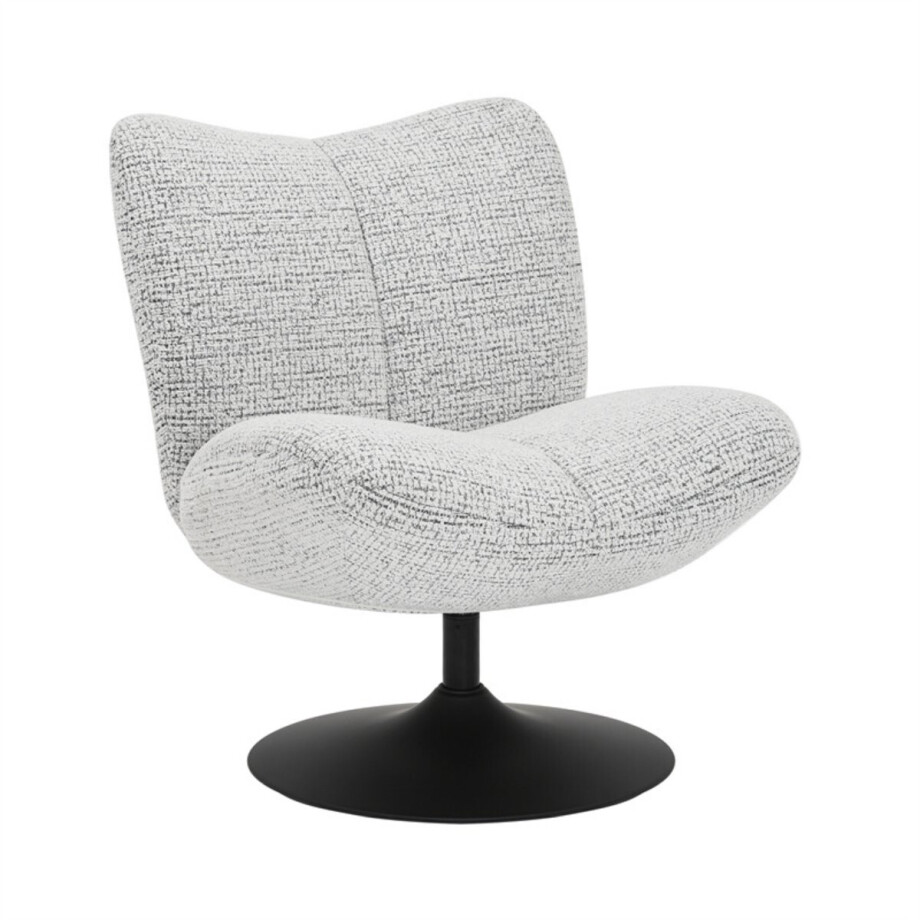Bronx71® Draaifauteuil Moira gemêleerde stof off white/ zwart Bronx71® Draaifauteuil Moira gemêleerde stof off white/ zwart afbeelding 1