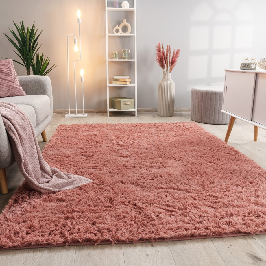 Paco Home Hoogpolig Vloerkleed Woonkamer Vacht Imitatiebont Shaggy Wollig Eenkleurig 60x100 cm afbeelding 1
