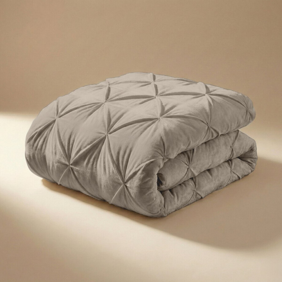 Dekbed Diamond Pintuck - 200x200 cm - Light Taupe 350gsm afbeelding 1