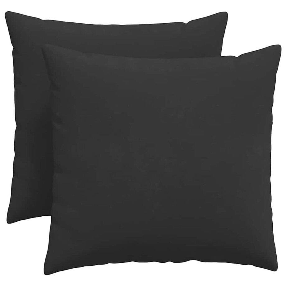 vidaXL - Zitkussens - 2 - pcs - Zwart - 50 - x - 50 - cm - Stof afbeelding 1