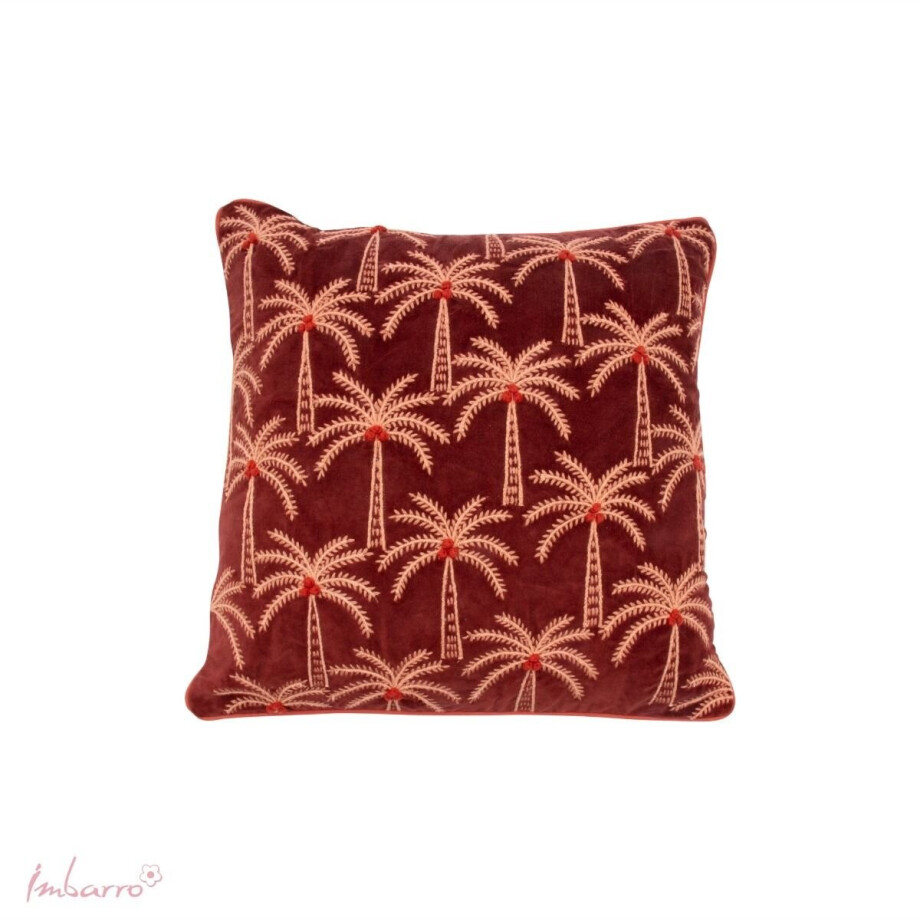 Imbarro Home & Fashion - Sierkussen - Palme - Multi, Rood - 50 x 50 cm afbeelding 1