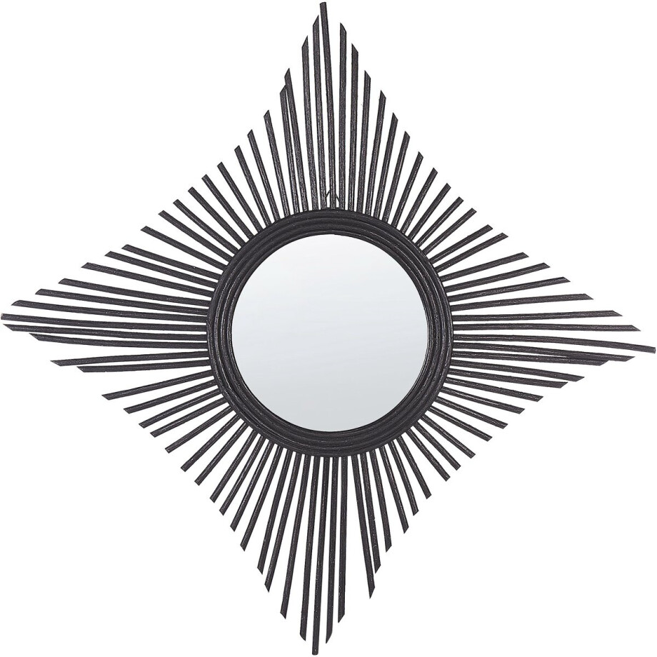 BELIANI MAJENE - Wandspiegel - Zwart - Rotan BELIANI MAJENE - Wandspiegel - Zwart - Rotan afbeelding 1