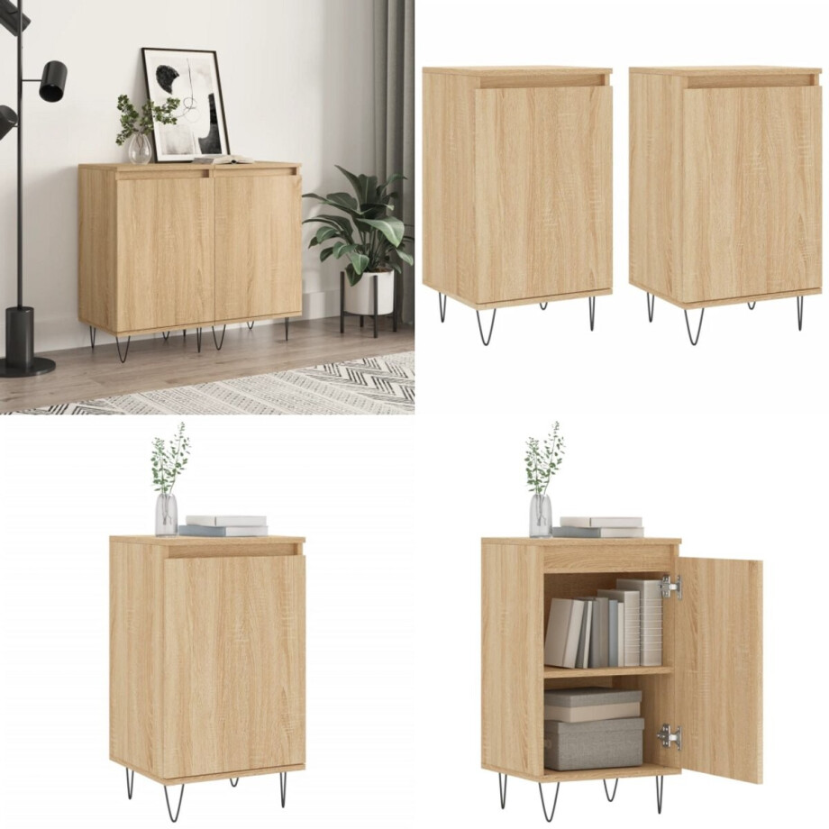 vidaXL Dressoirs 2 st 40x35x70 cm bewerkt hout sonoma eikenkleurig - Dressoir - Dressoirs - Kast - Wandkast vidaXL Dressoirs 2 st 40x35x70 cm bewerkt hout sonoma eikenkleurig - Dressoir - Dressoirs - Kast - Wandkast afbeelding 1
