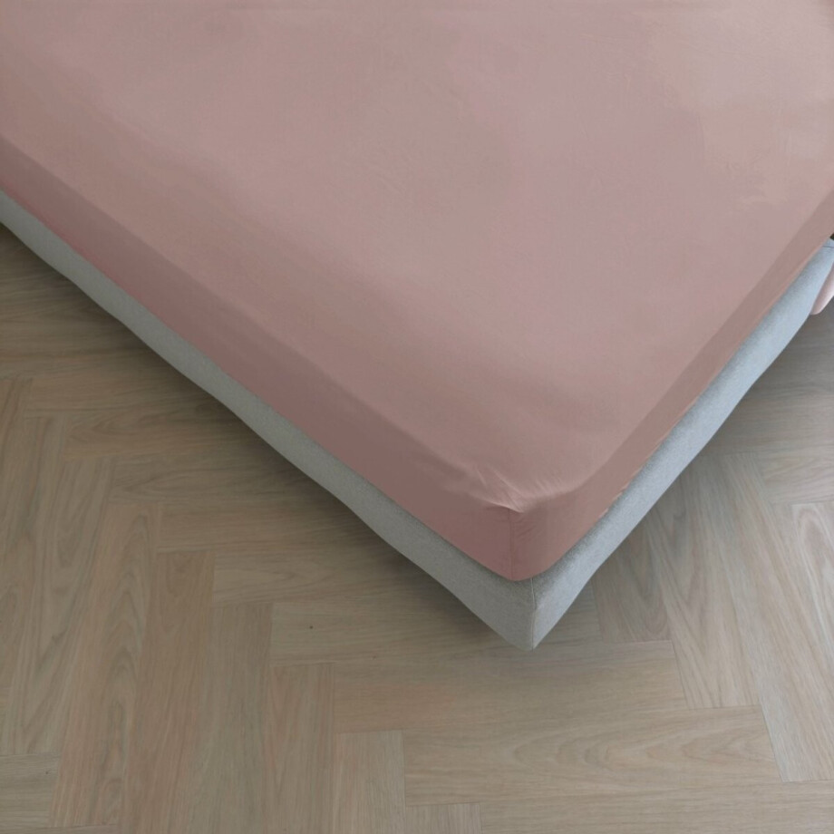 Kayori Puro Hoeslaken Katoen Perkal - 160x200-210cm - Matrasdikte 35 cm - Hotelkwaliteit - Oudroze afbeelding 1