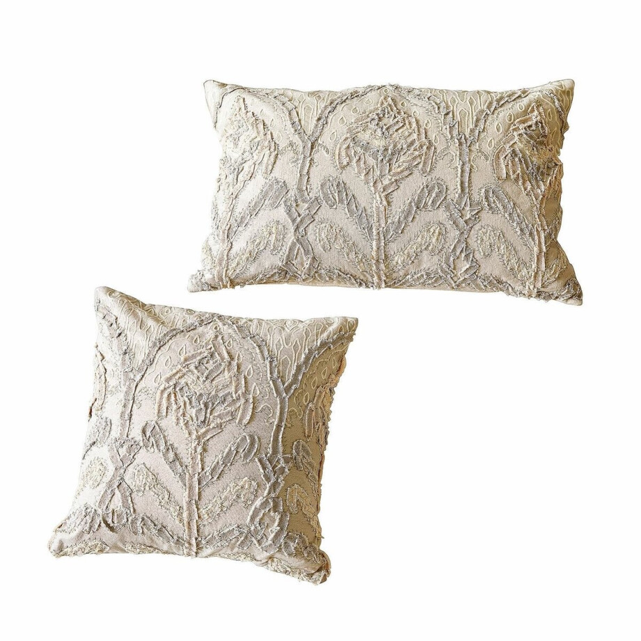 LOBERON Kussenhoes set van 2 Esparance beige/wit/roze afbeelding 1