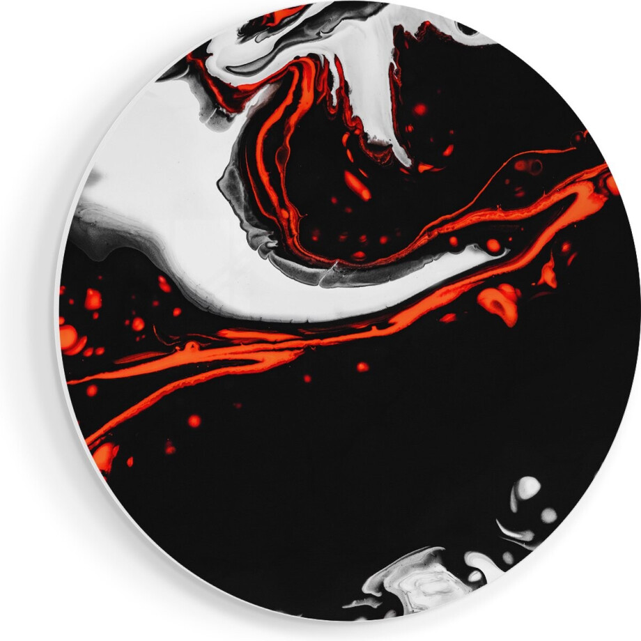Artaza Forex Muurcirkel Abstracte Kunst - Zwart en Wit met Rood - 70x70 cm - Wandcirkel - Rond Schilderij - Wanddecoratie Cirkel - Muurdecoratie Artaza Forex Muurcirkel Abstracte Kunst - Zwart en Wit met Rood - 70x70 cm - Wandcirkel - Rond Schilderij - Wanddecoratie Cirkel - Muurdecoratie afbeelding 1