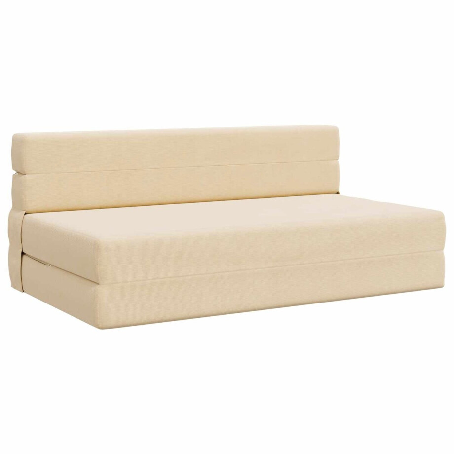vidaXL - Vouwbare - Sofa - Bed - Crèmekleurig - 152 - x - 86,5 - x - 60 - cm - Stof vidaXL - Vouwbare - Sofa - Bed - Crèmekleurig - 152 - x - 86,5 - x - 60 - cm - Stof afbeelding 1