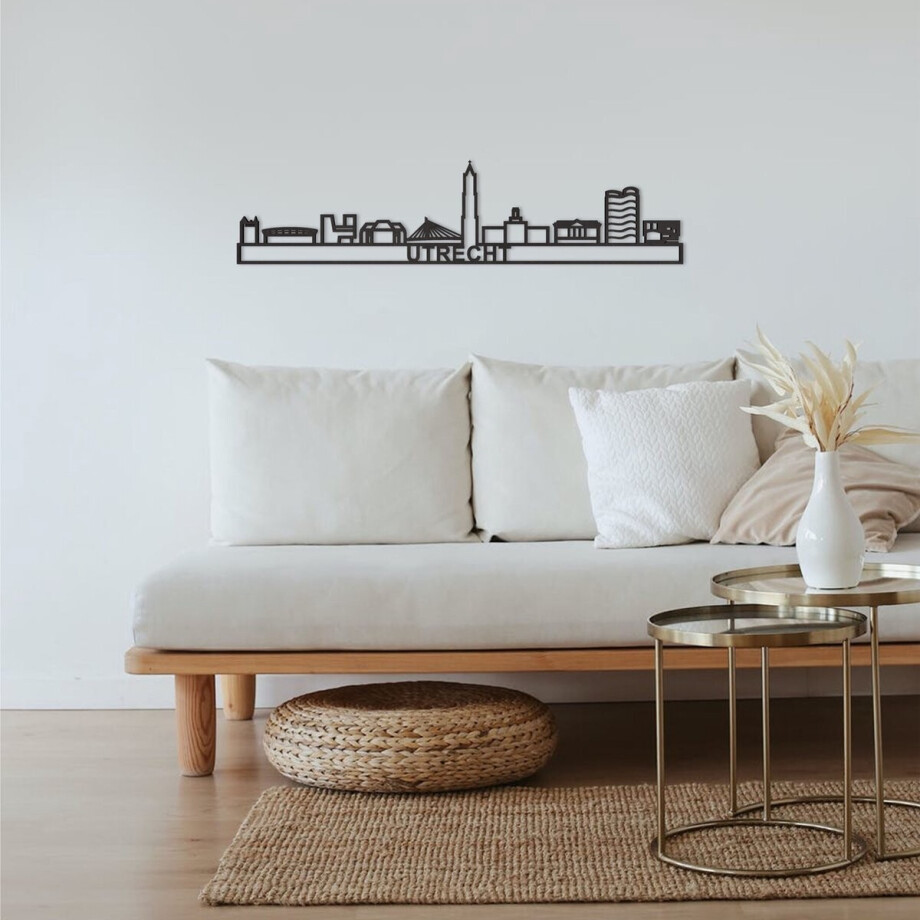 Skyline Utrecht Zwart Mdf 130 Cm Wanddecoratie Voor Aan De Muur Met Tekst City Shapes Skyline Utrecht Zwart Mdf 130 Cm Wanddecoratie Voor Aan De Muur Met Tekst City Shapes afbeelding 1