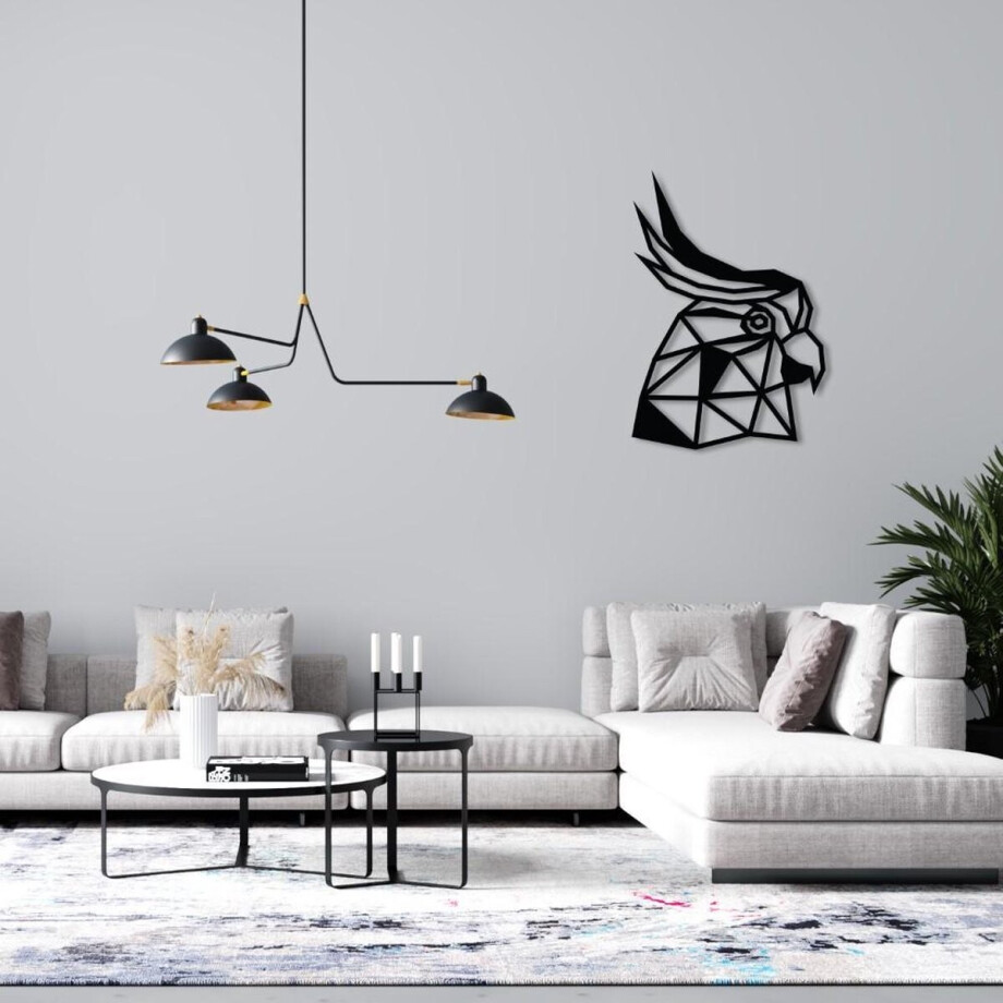 Houten Dierenkop • Houten Papegaai • Dierenkop Papegaai Kop • Mega • Zwart MDF • Houten Dier • Wandecoratie afbeelding 1
