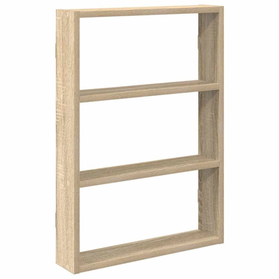 vidaXL - Wandschap - 43x9x60 - cm - bewerkt - hout - sonoma - eikenkleurig afbeelding 1