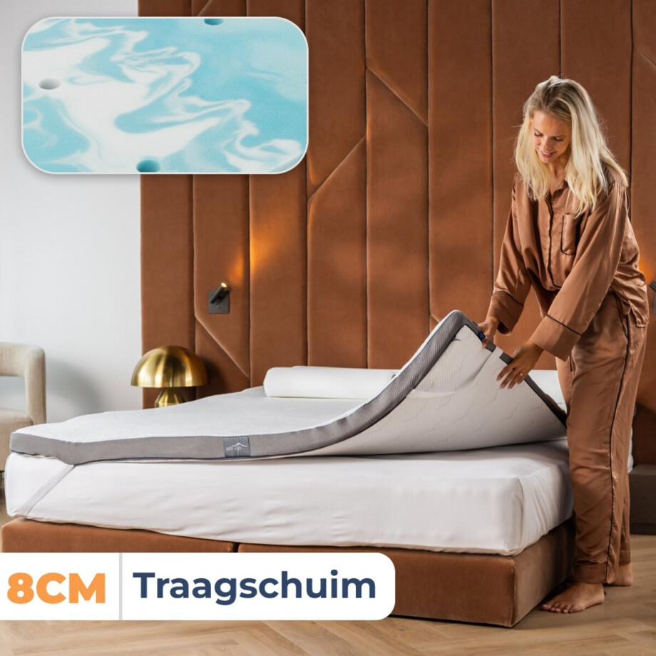 Best Life Matras Topper 140x200 - Traagschuim Topdekmatras - Tencel - Matrastopper - Topmatras 8 CM Best Life Matras Topper 140x200 - Traagschuim Topdekmatras - Tencel - Matrastopper - Topmatras 8 CM afbeelding 1