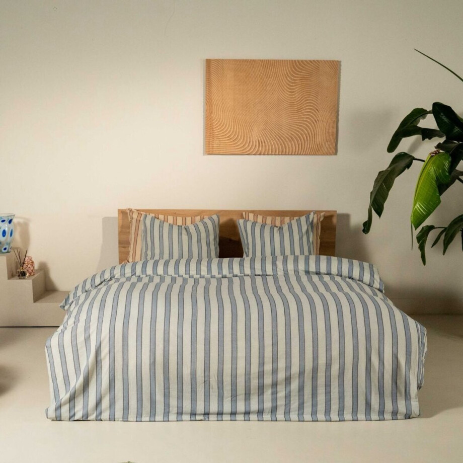 Kayori Mala Dekbedovertrek Flanel - 200x200-220 + 2 slopen - Superzacht & Isolerend - Tweepersoons - Blauw afbeelding 1