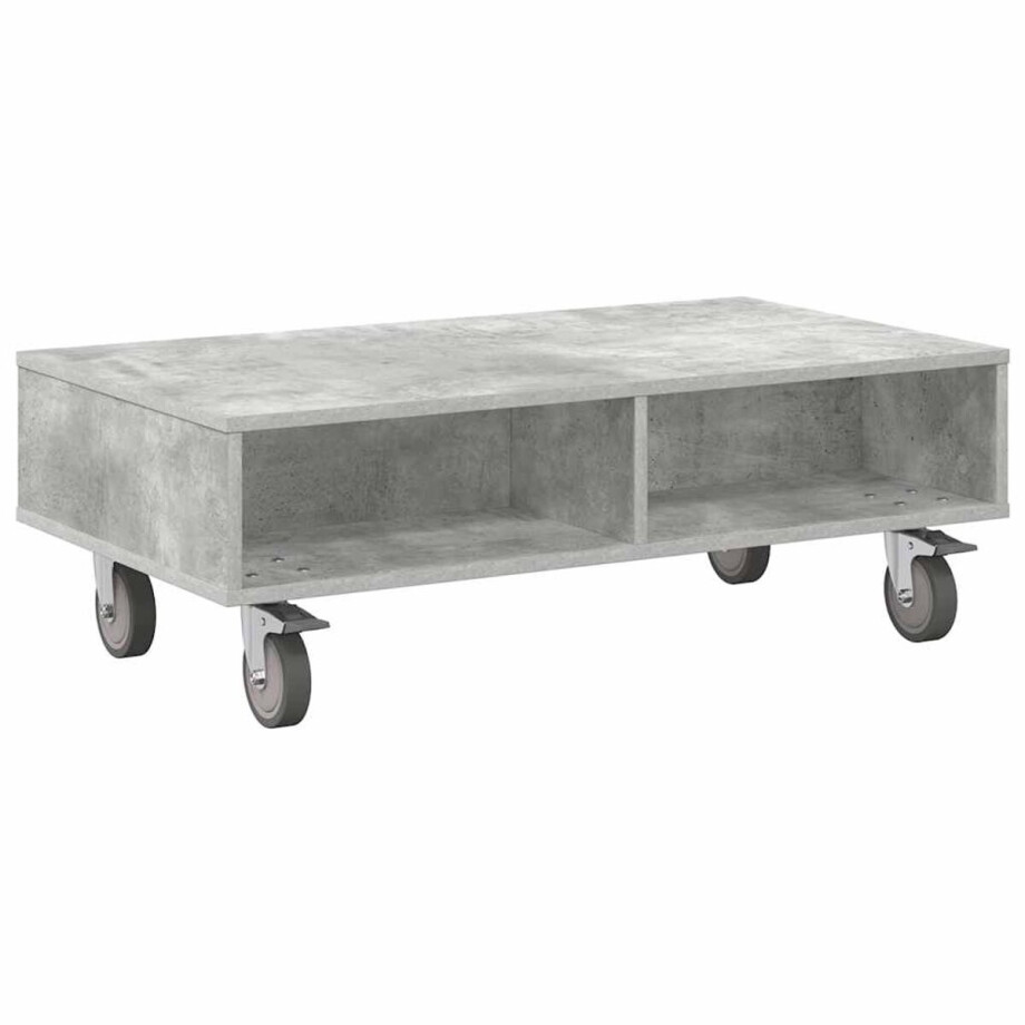 vidaXL - Bijzettafel - met - wielen - Beton - Grijs - 90 - x - 50 - x - 30 - cm - Bewerkt - hout vidaXL - Bijzettafel - met - wielen - Beton - Grijs - 90 - x - 50 - x - 30 - cm - Bewerkt - hout afbeelding 1