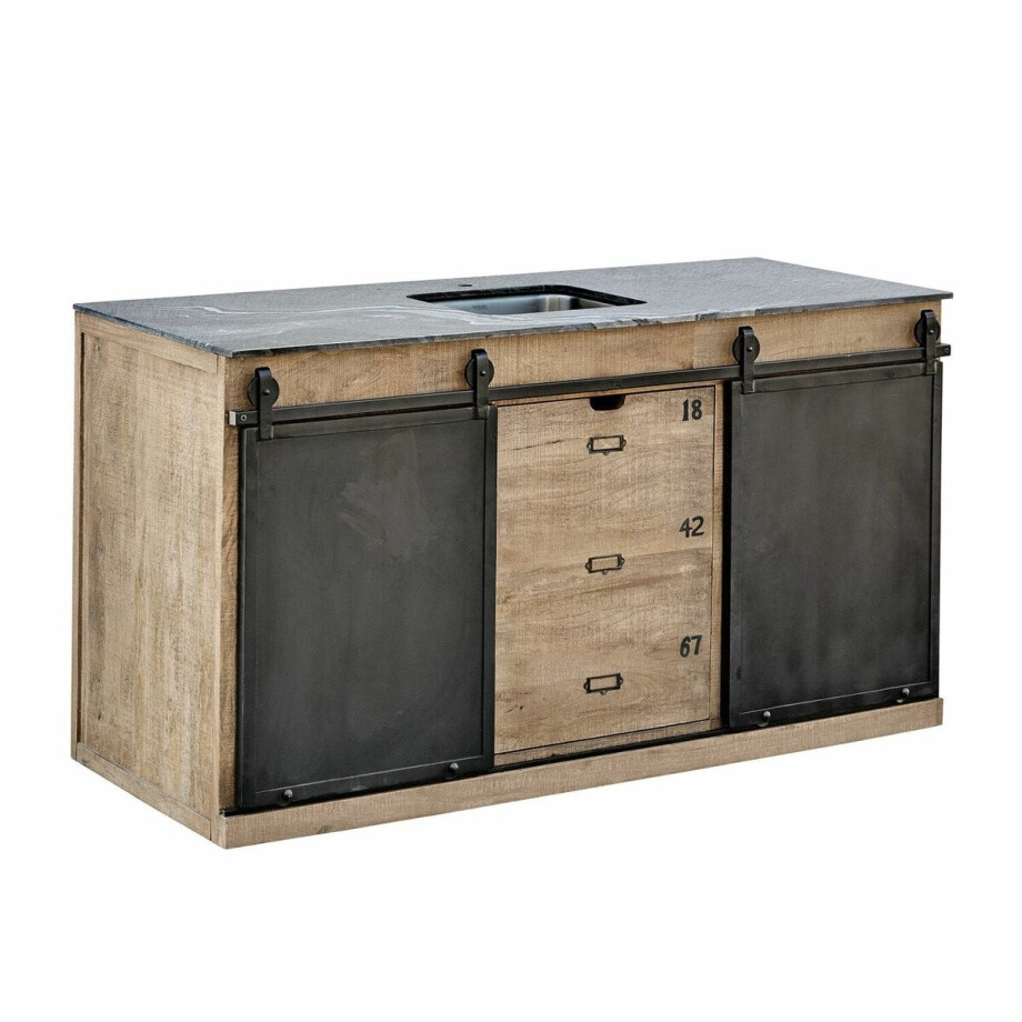 LOBERON Gootsteenkast Oakland bruin/zwart LOBERON Gootsteenkast Oakland bruin/zwart afbeelding 1