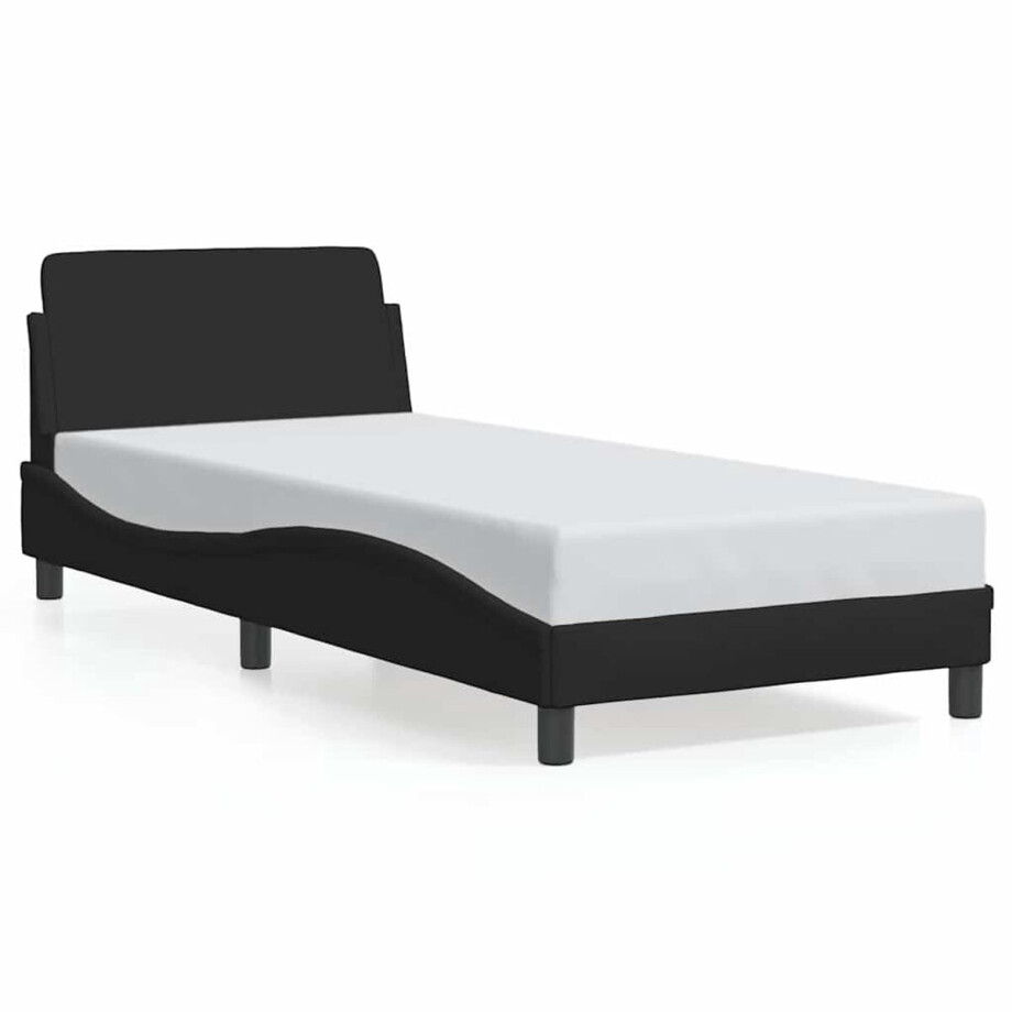 vidaXL - Bedframe - met - hoofdeinde - "Dover" - 90x190 - cm - stof - zwart afbeelding 1