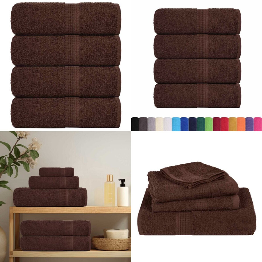 vidaXL Gastendoekjes 4 st 30x50 cm 360 g/m² 100% katoen bruin - Gastendoek - Gastendoeken - Gastendoekje - Handdoek vidaXL Gastendoekjes 4 st 30x50 cm 360 g/m² 100% katoen bruin - Gastendoek - Gastendoeken - Gastendoekje - Handdoek afbeelding 1