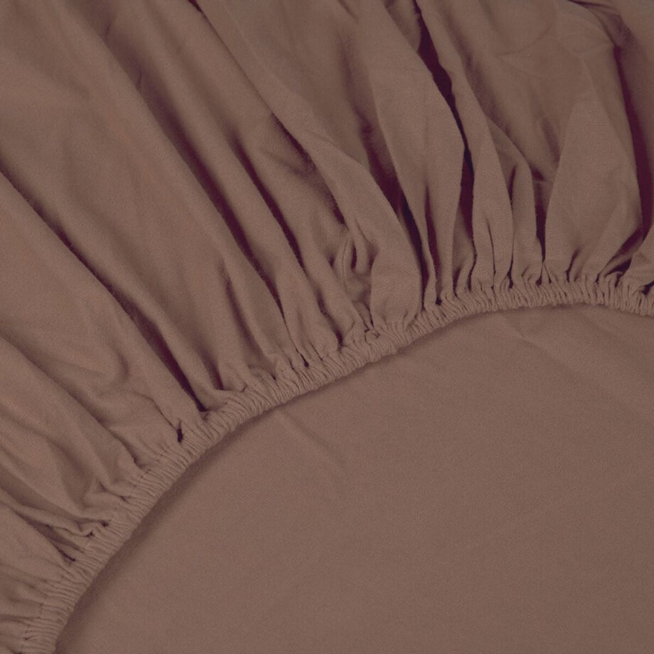 Kayori Atsui Hoeslaken Flanel - 90x200cm - Matrasdikte 35 cm - Heerlijk warm - Taupe afbeelding 1