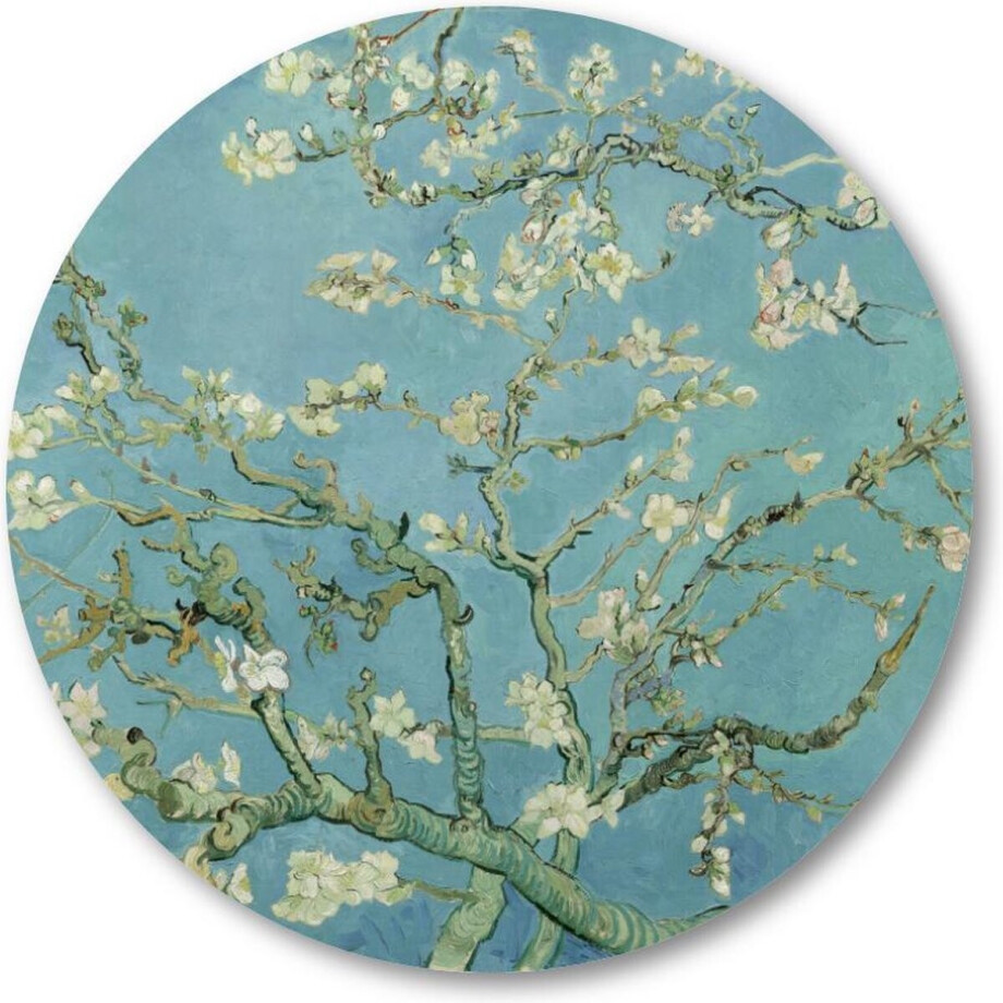 Amandelbloesem - Vincent van Gogh - Muurcirkel 30cm - Wandcirkel voor buiten - Aluminium Dibond - Meesterwerken - Natuur - Bloemen - Vincent van Gogh afbeelding 1