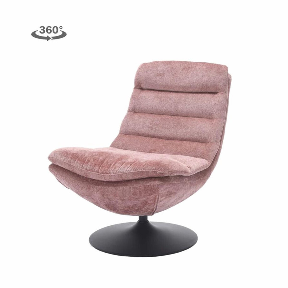 Tower Living Draaifauteuil Marano - Roze Stof - 100x77x95cm afbeelding 1