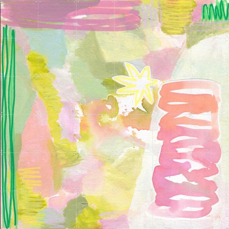 IXXI Playful Spring, Henriette Visscher - 120 x 120 cm - Gratis ophangtool - Grote wanddecoratie en posters - Abstract, Abstract, Fantasierijk afbeelding 1