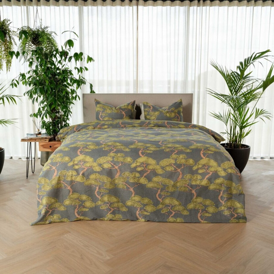 Kayori Aria Dekbedovertrek Katoen - 140x200-220 + 1 sloop - Eenpersoons - Uniek Dessin - Blauw afbeelding 1