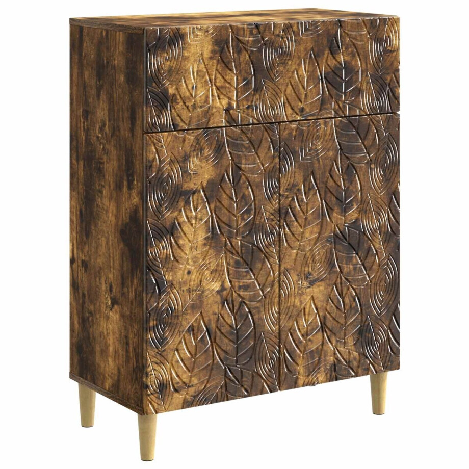 vidaXL - Dressoir - Gerookt - eiken - 66 - x - 34,5 - x - 90 - cm - Bewerkt - hout afbeelding 1
