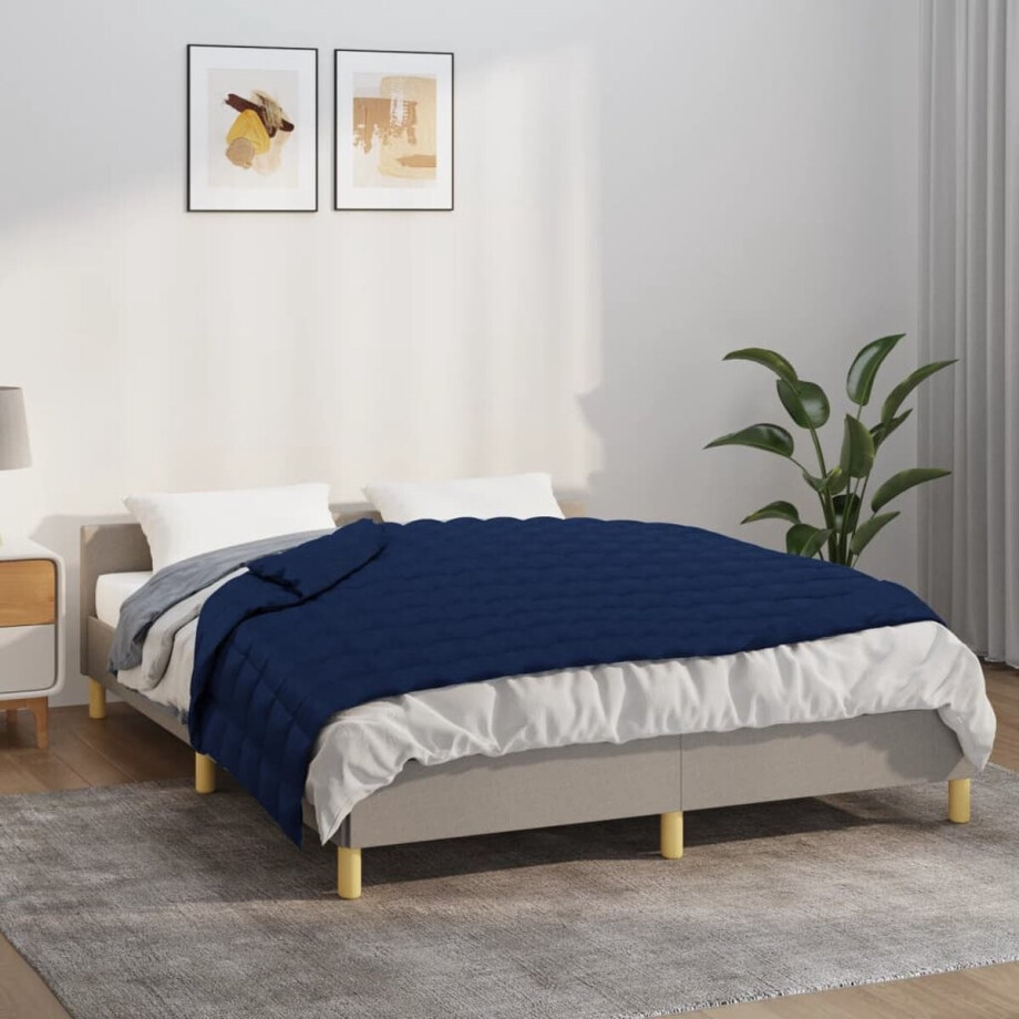 vidaXL - Verzwaringsdeken - 135x200 - cm - 10 - kg - stof - blauw afbeelding 1