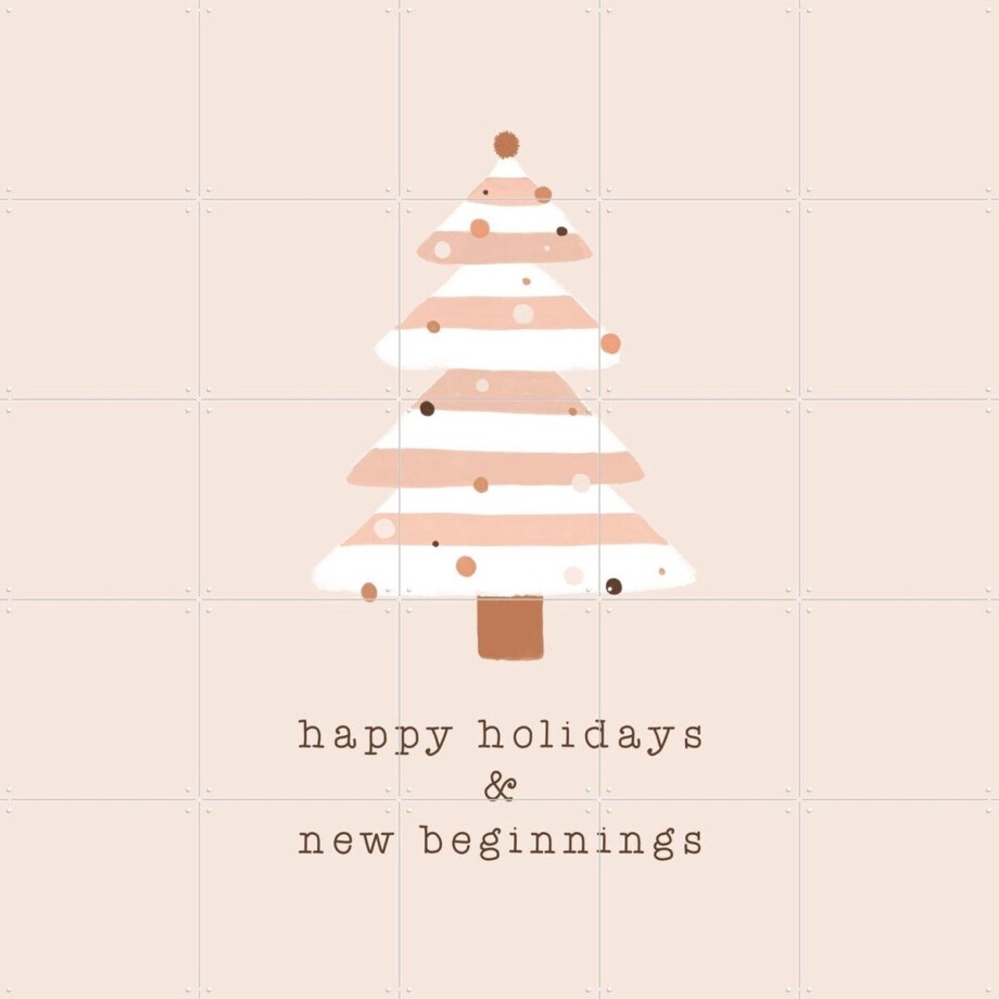 IXXI Happy Holidays & New Beginnings, Orara Studio & Various - 100 x 100 cm - Gratis ophangtool - Grote wanddecoratie en posters - Minimalistisch afbeelding 1