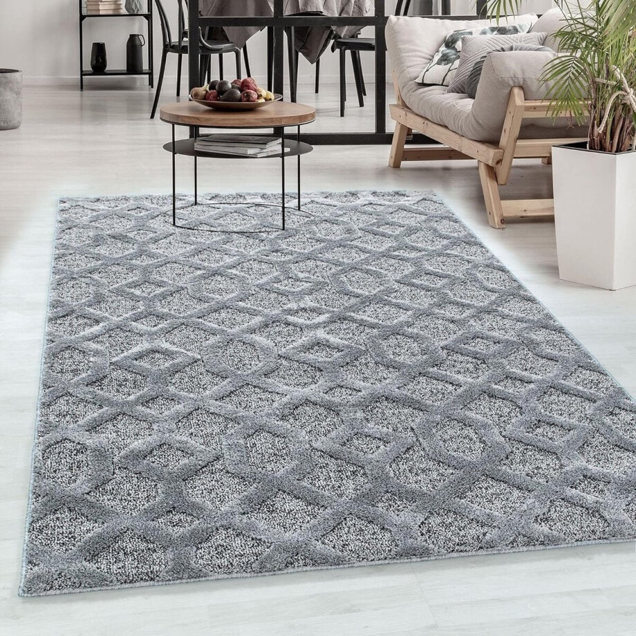 Flycarpets Sofia Vloerkleed Modern - Grijs - Laagpolig Tapijt Loper - 80x150 cm afbeelding 1