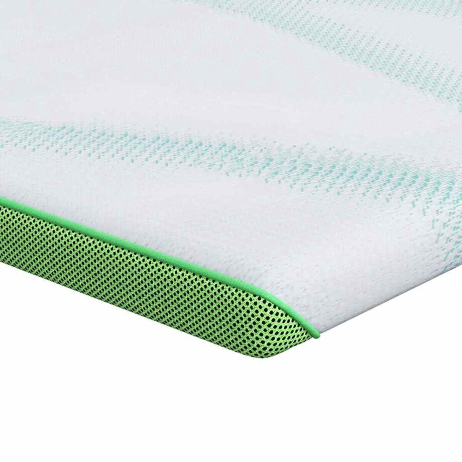 vidaXL - Matras - Topper - Wit - en - Groen - 120 - x - 200 - cm - Jacquard - Stof afbeelding 1