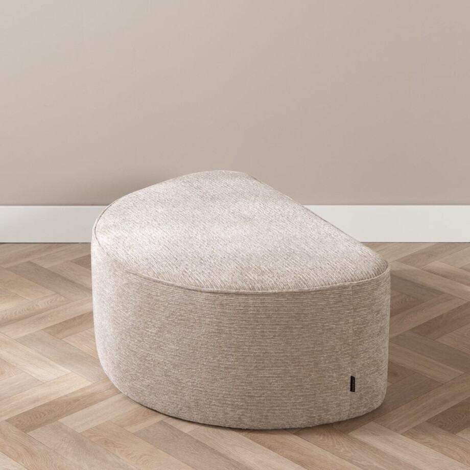 Bronx71® Hocker Mio halve maan ribstof taupe Bronx71® Hocker Mio halve maan ribstof taupe afbeelding 1
